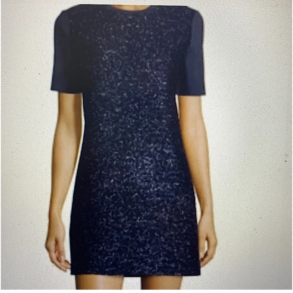Tory Burch Navy Ponte Tinsel Sparkle Shift Dress Medium